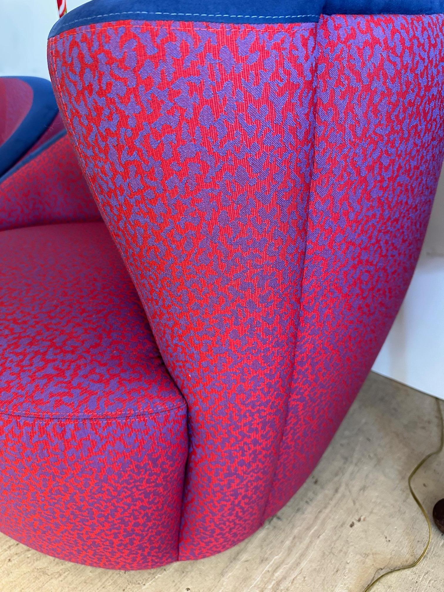 Late 20th Century Sizzling Hot Nautilus Upholstered Swivel Club Chairs For Sale