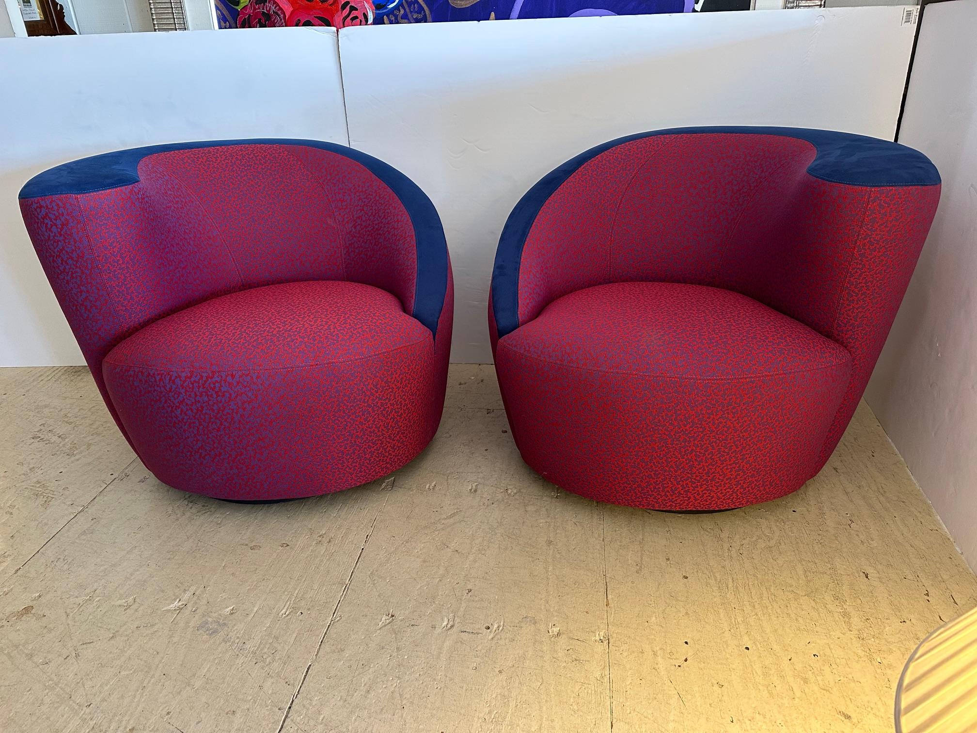 Upholstery Sizzling Hot Nautilus Upholstered Swivel Club Chairs For Sale