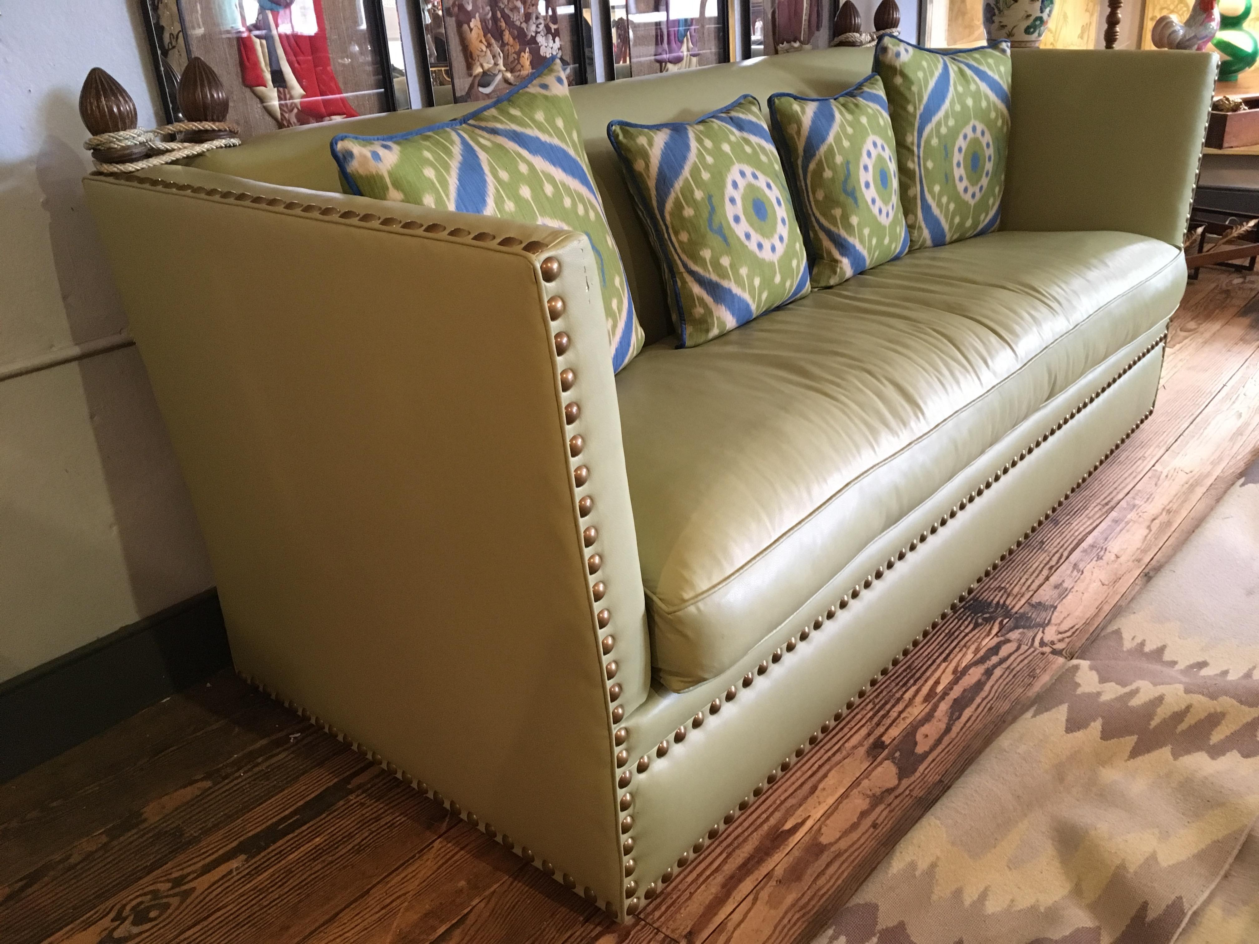 Sizzling Hot Very Large Luxe Lime Leather George Smith Knole Style Sofa 4