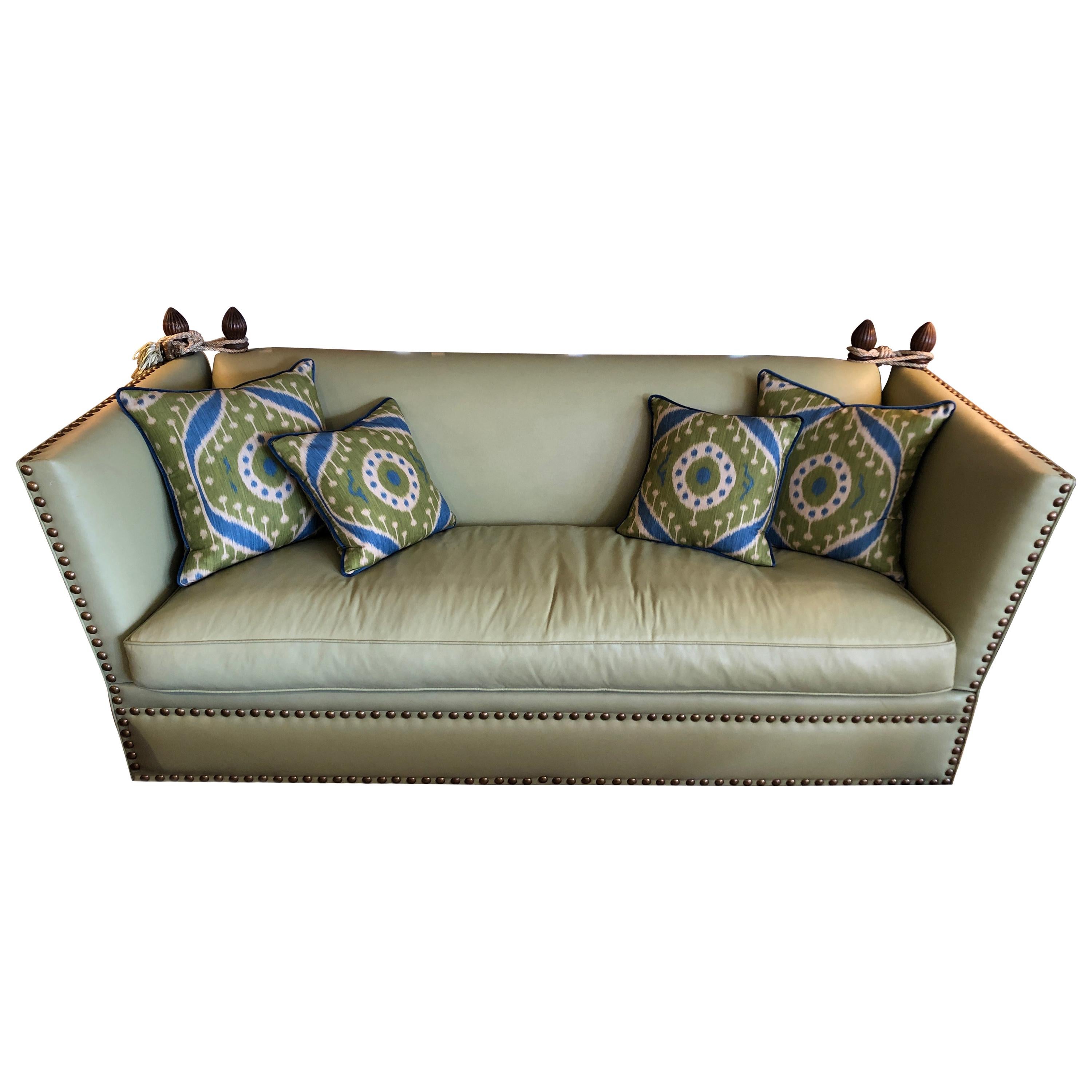 Sizzling Hot Very Large Luxe Lime Leather George Smith Knole Style Sofa
