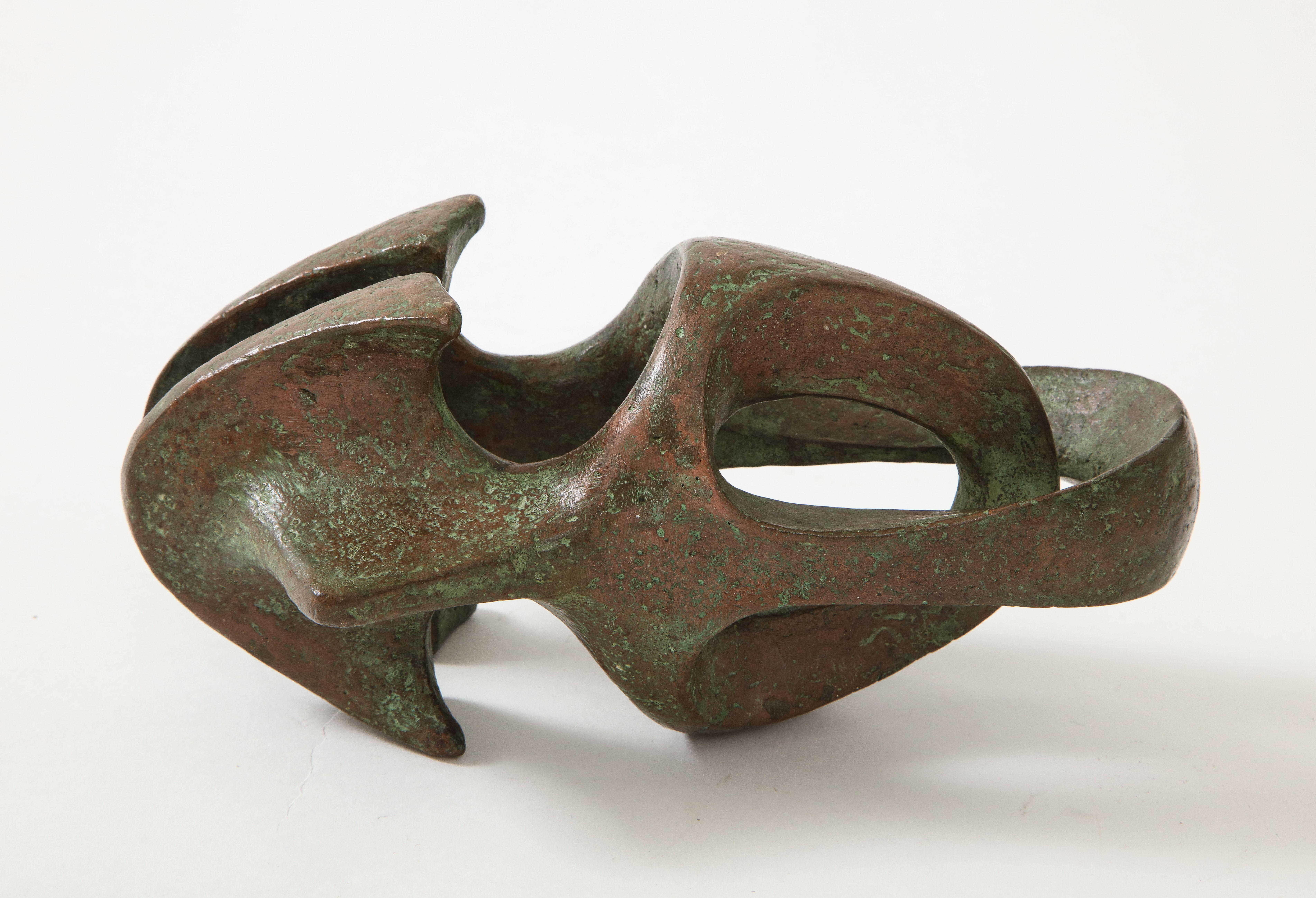 Untitled, circa 1965 (Netherlands), signed: ’NEYTS’

Solid bronze (excellent condition, verdigris)

Sjef Neyts (Nuenen 1923-2014) worked as a model maker at George Pal's film studio that made animation and advertising films for Philips. He took