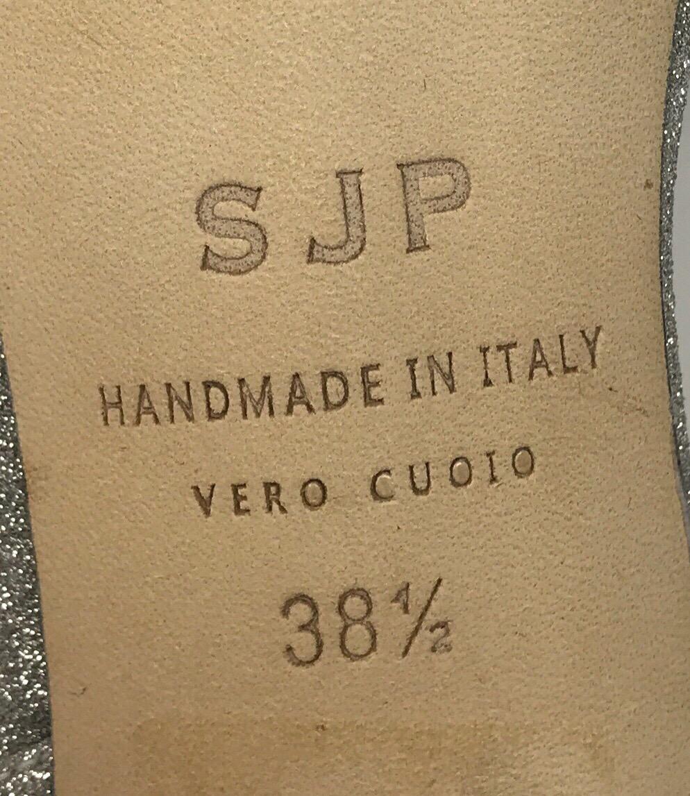 Women's SJP Silver Glitter Ankle Strap Sandal-38.5 For Sale