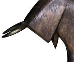 Sier Kunst, Bull, Austrian Art Deco Wood & Brass Sculpture, ca. 1930