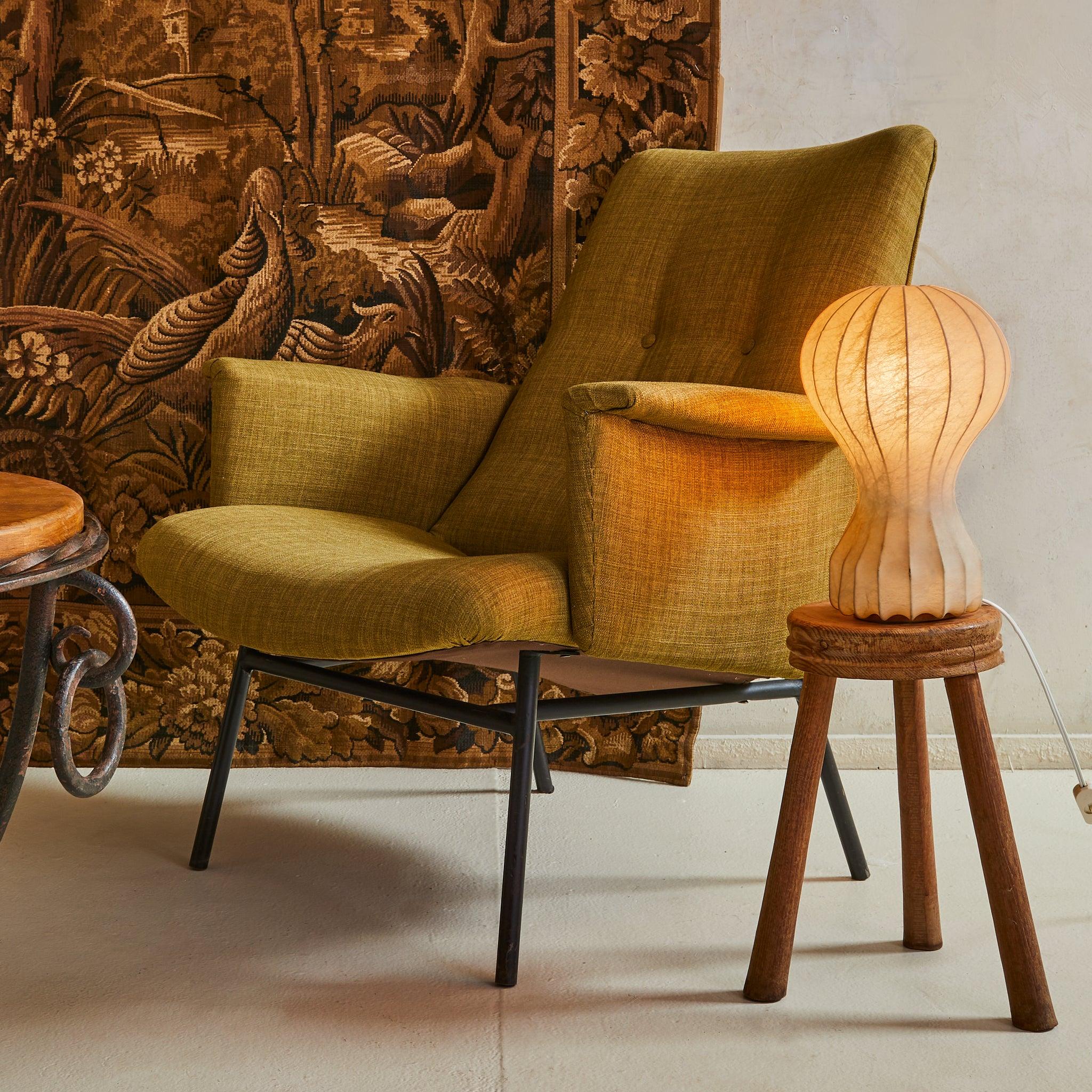 SK660' Olivgrüner Sessel von Pierre Guariche für Steiner, 1953 - 2 verfügbar (Moderne der Mitte des Jahrhunderts) im Angebot