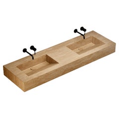 Skadi - Double Marble Basin - Beige Travertine