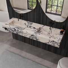 Skadi - Double Marble Basin - Calacatta Viola