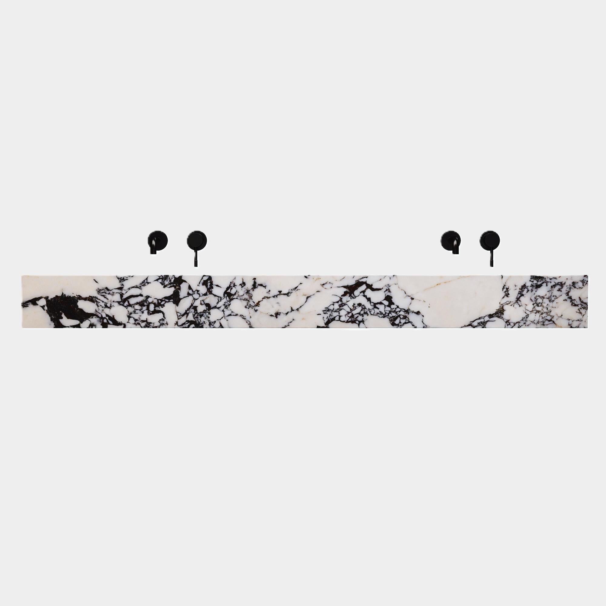 Portuguese Skadi - Double Marble Basin - Calacatta Viola For Sale