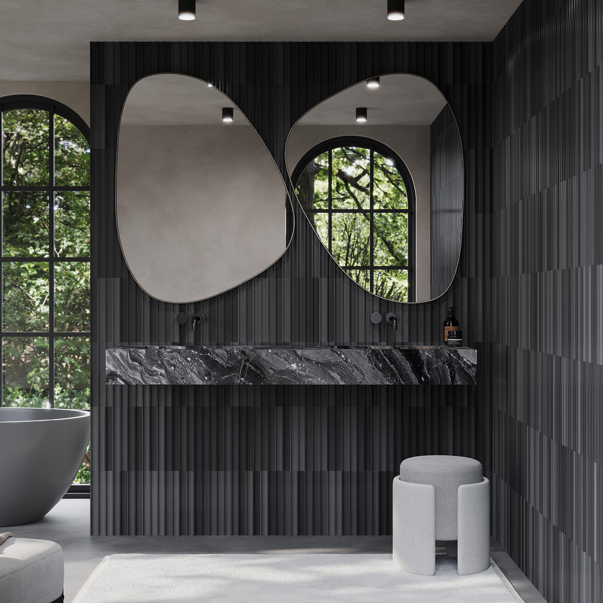 Verschönern Sie Ihr Bad mit dem rechteckigen Skadi Dual Marmorbecken, einer perfekten Verbindung von minimalistischem Design und natürlicher Eleganz. Seine glatte, geschliffene Oberfläche hebt die einzigartige Maserung und Textur des Marmors hervor