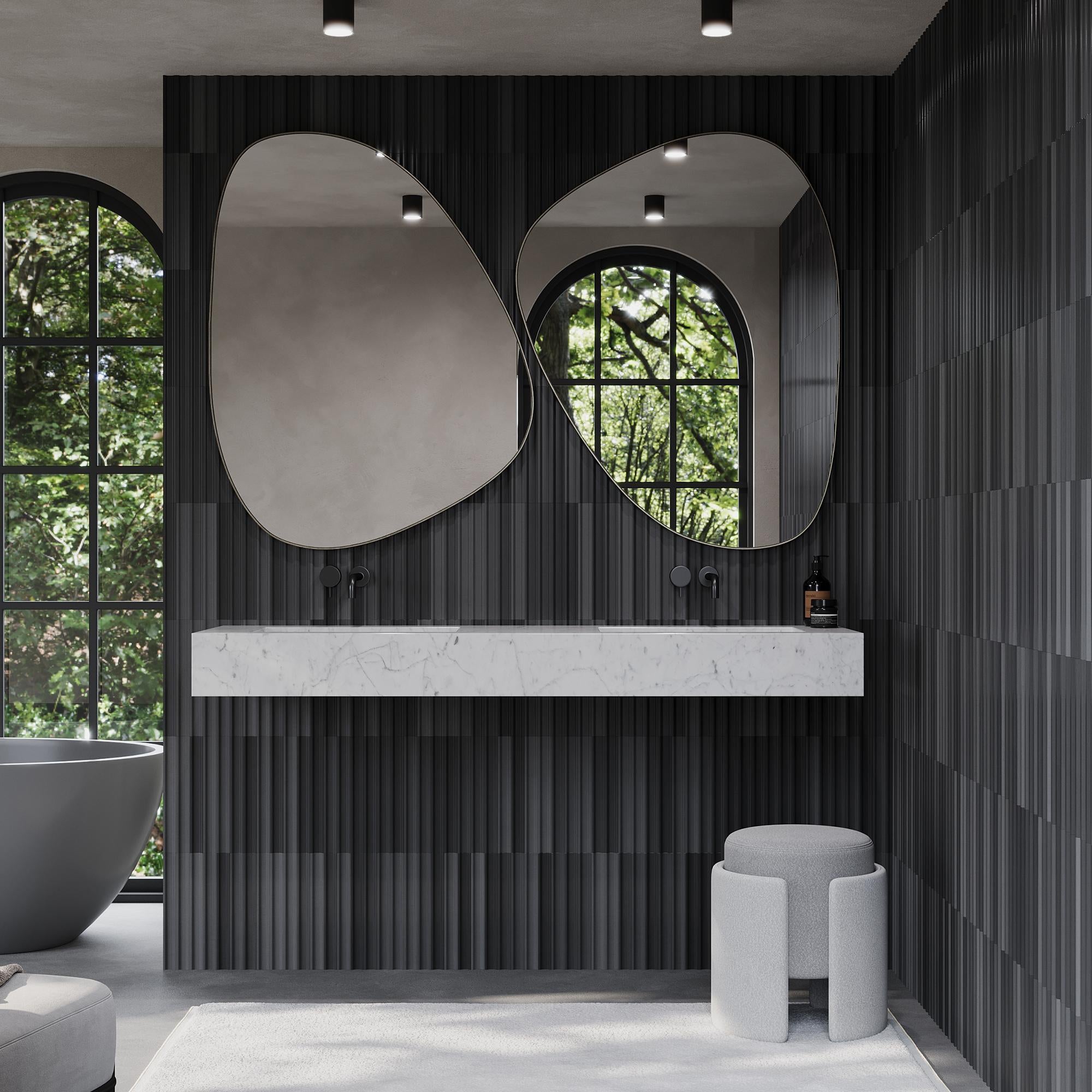 Elevate your bathroom space with our rectangular Skadi Dual Marble Basin, a perfect fusion of minimalist design and natural elegance. Its smooth, honed surface highlights the unique veining and texture of the marble, ideal for modern bathrooms