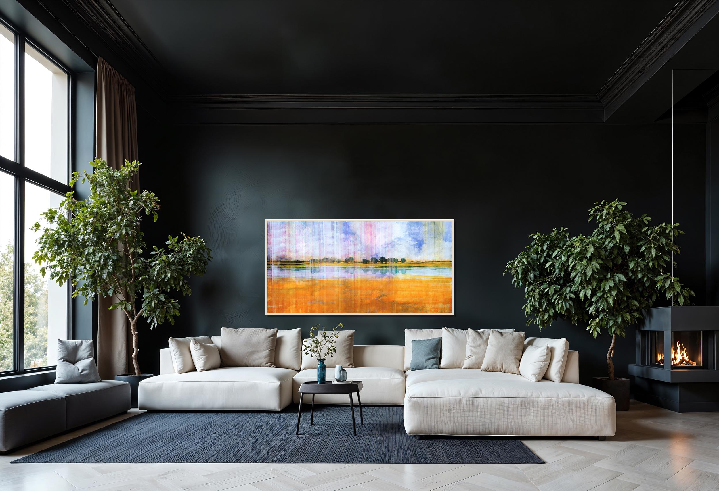 Baya Naranja Azul - por Skadi Engeln  Paisaje abstracto contemporáneo en venta 13