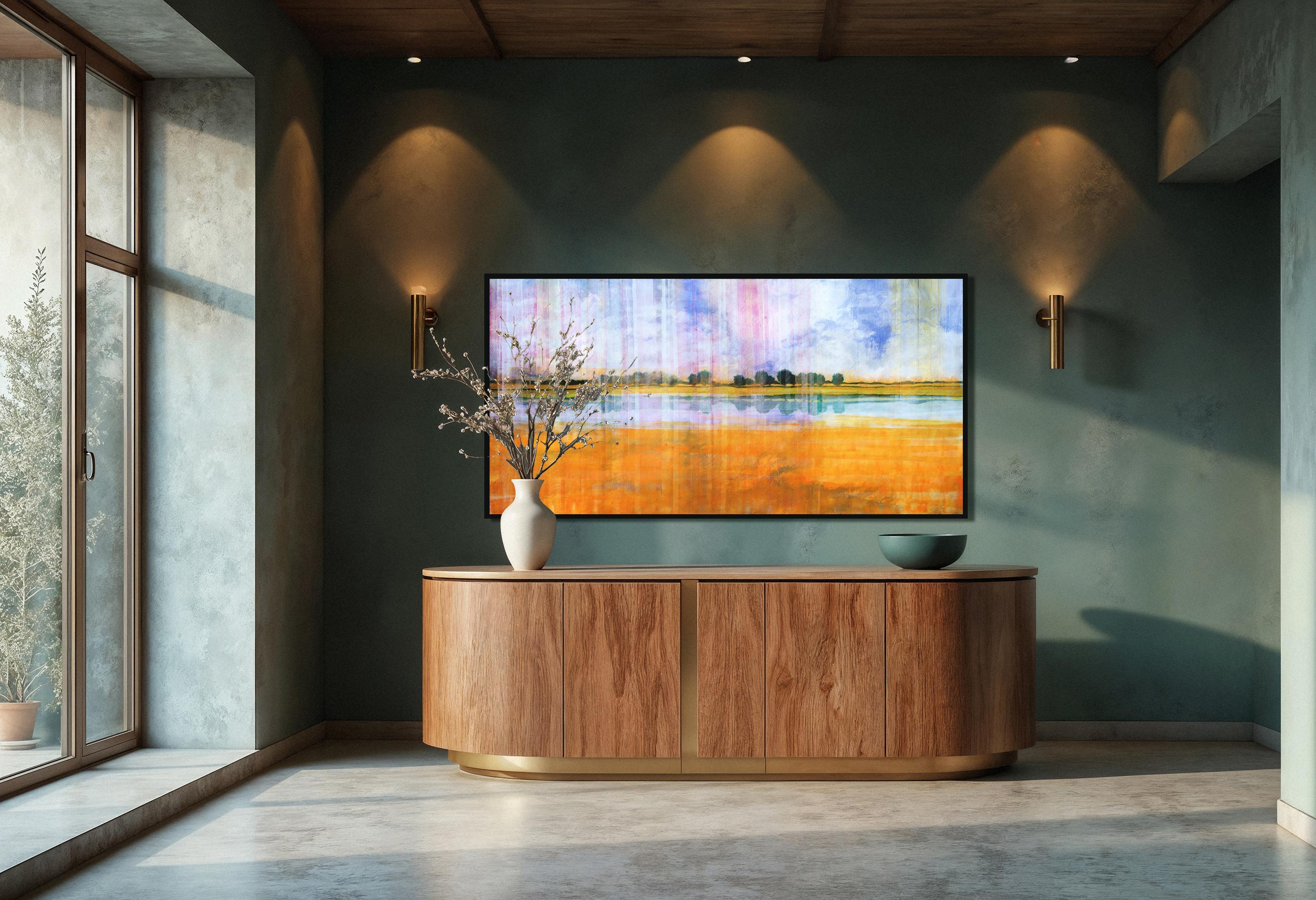 Baya Naranja Azul - por Skadi Engeln  Paisaje abstracto contemporáneo en venta 7