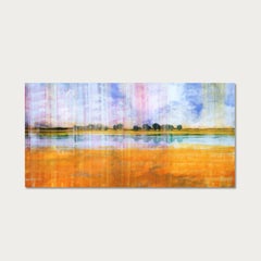 Berry Orange Blue - by Skadi Engeln  Contemporary Abstract Landscape Painting
