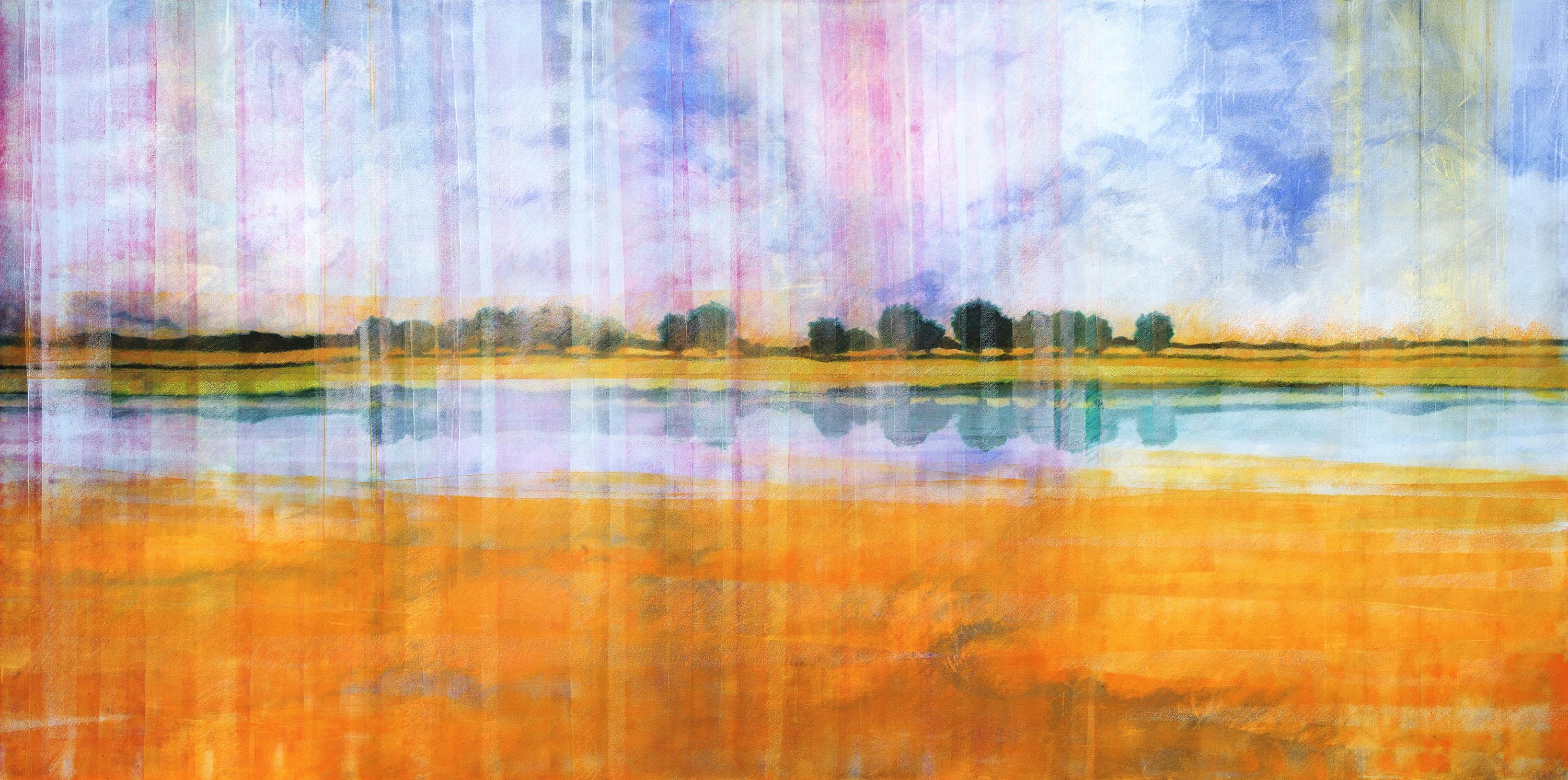 Berry Orange Blue - von Skadi Engeln Zeitgenössische abstrakte Landschaftsmalerei