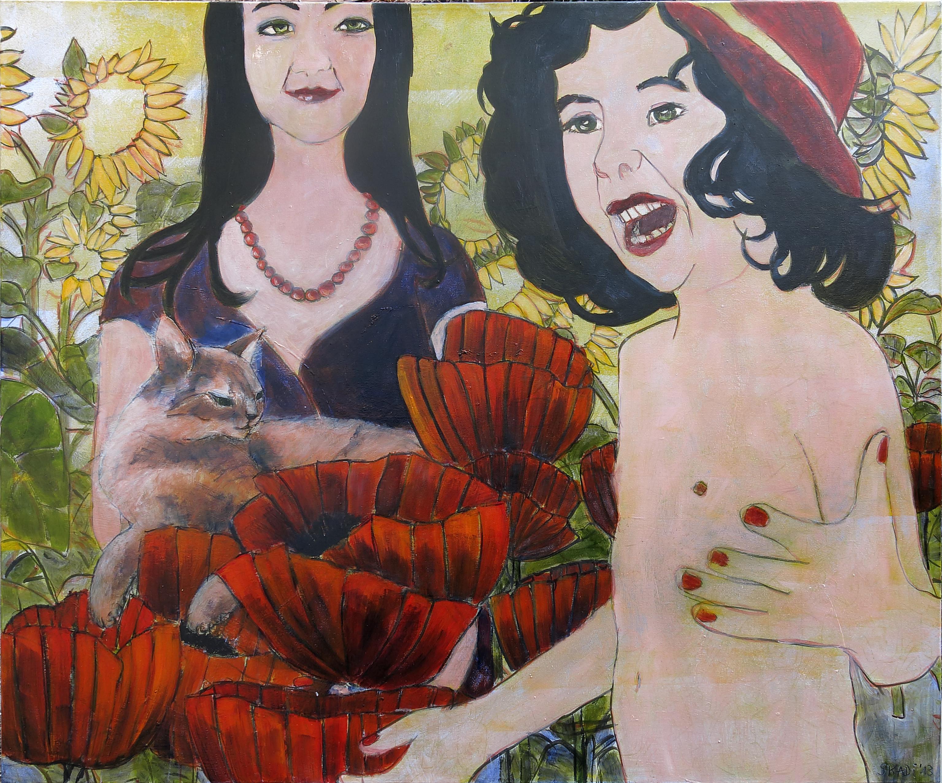 Figurative colorful Painting Mixed Media Wall Art for Sale - 