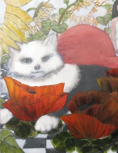 Pittura colorata Arte murale in vendita "Damespiel 2" di Skadi Engeln