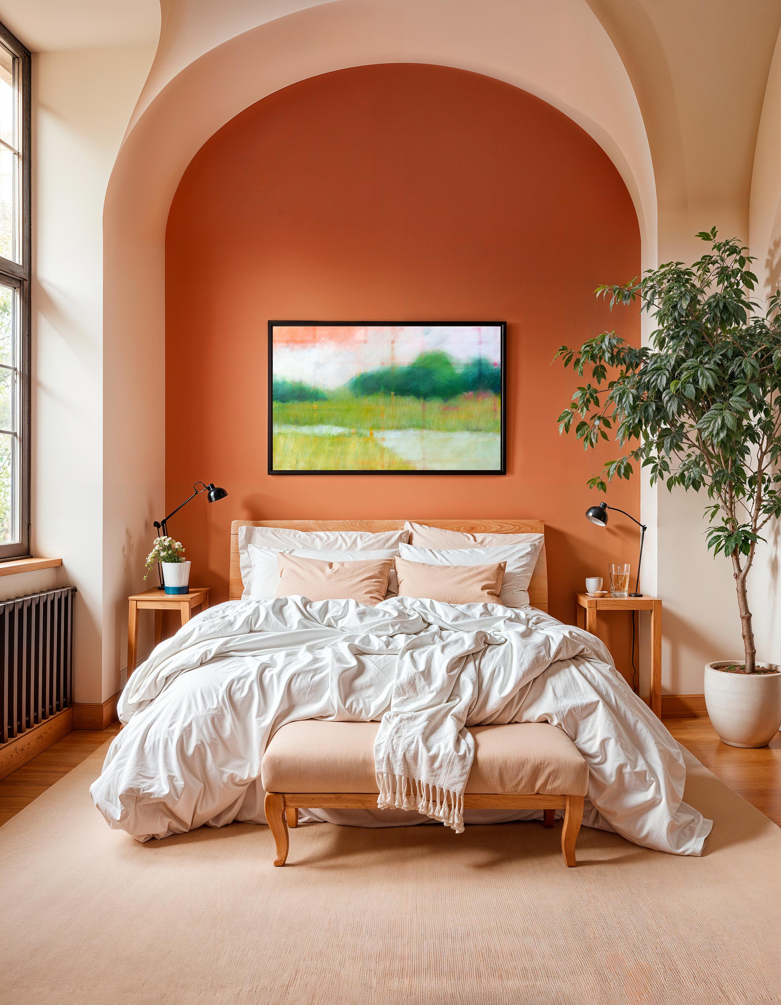 Grünes land am Fluss di Skadi Engeln  Pittura astratta contemporanea di paesaggio in vendita 2
