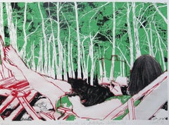 Nature Scene Art Reading travellers in Antalya’s forests Screenprint Figurative