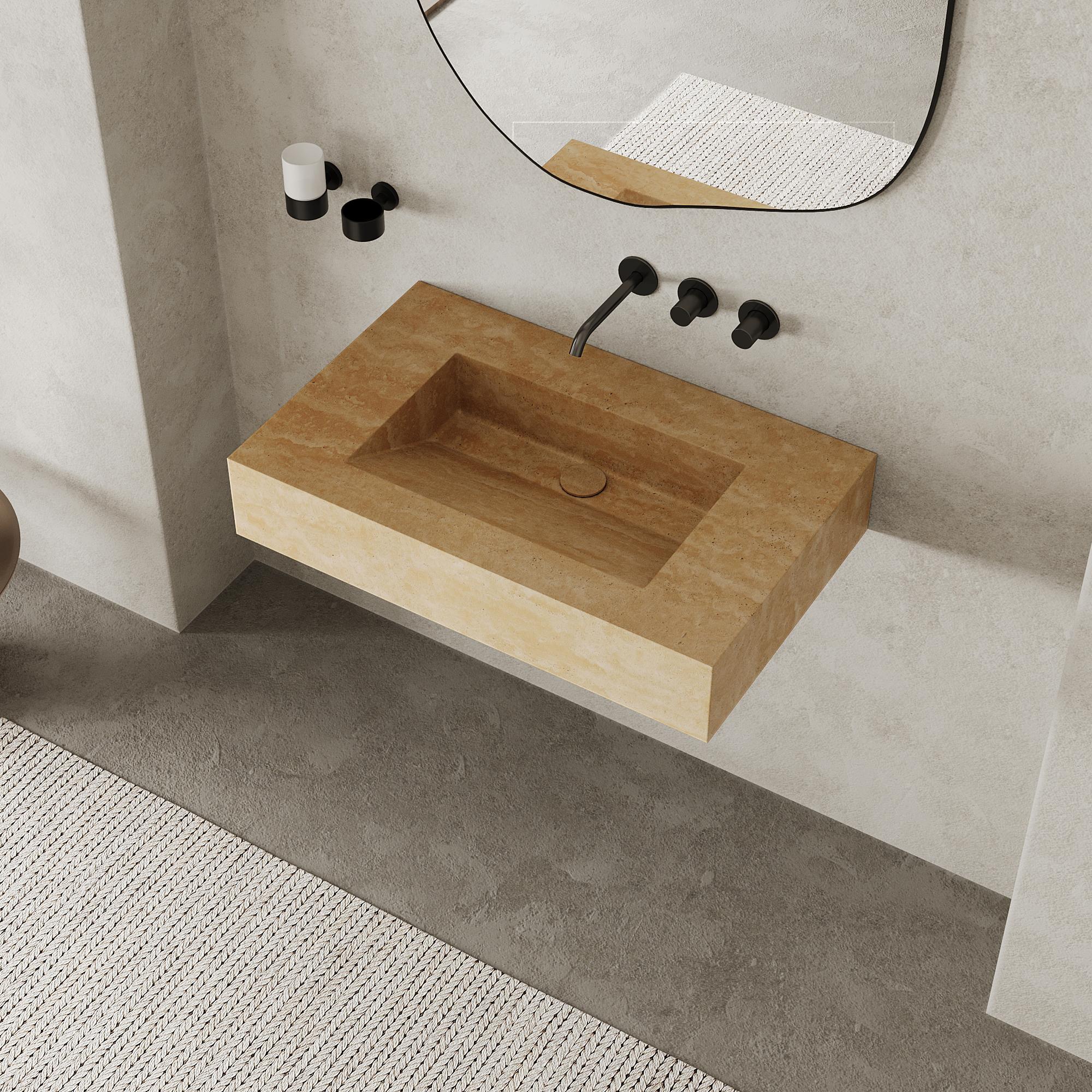 Elevate your bathroom space with our rectangular Skadi Marble Basin, a perfect fusion of minimalist design and natural elegance. Its smooth, honed surface highlights the unique veining and texture of the marble, ideal for modern bathrooms seeking a
