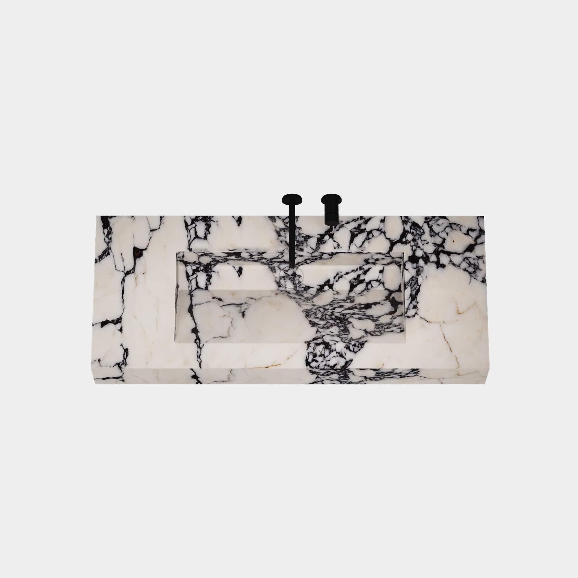 Scandinavian Modern Skadi - Marble Basin - Calacatta Viola - Large For Sale