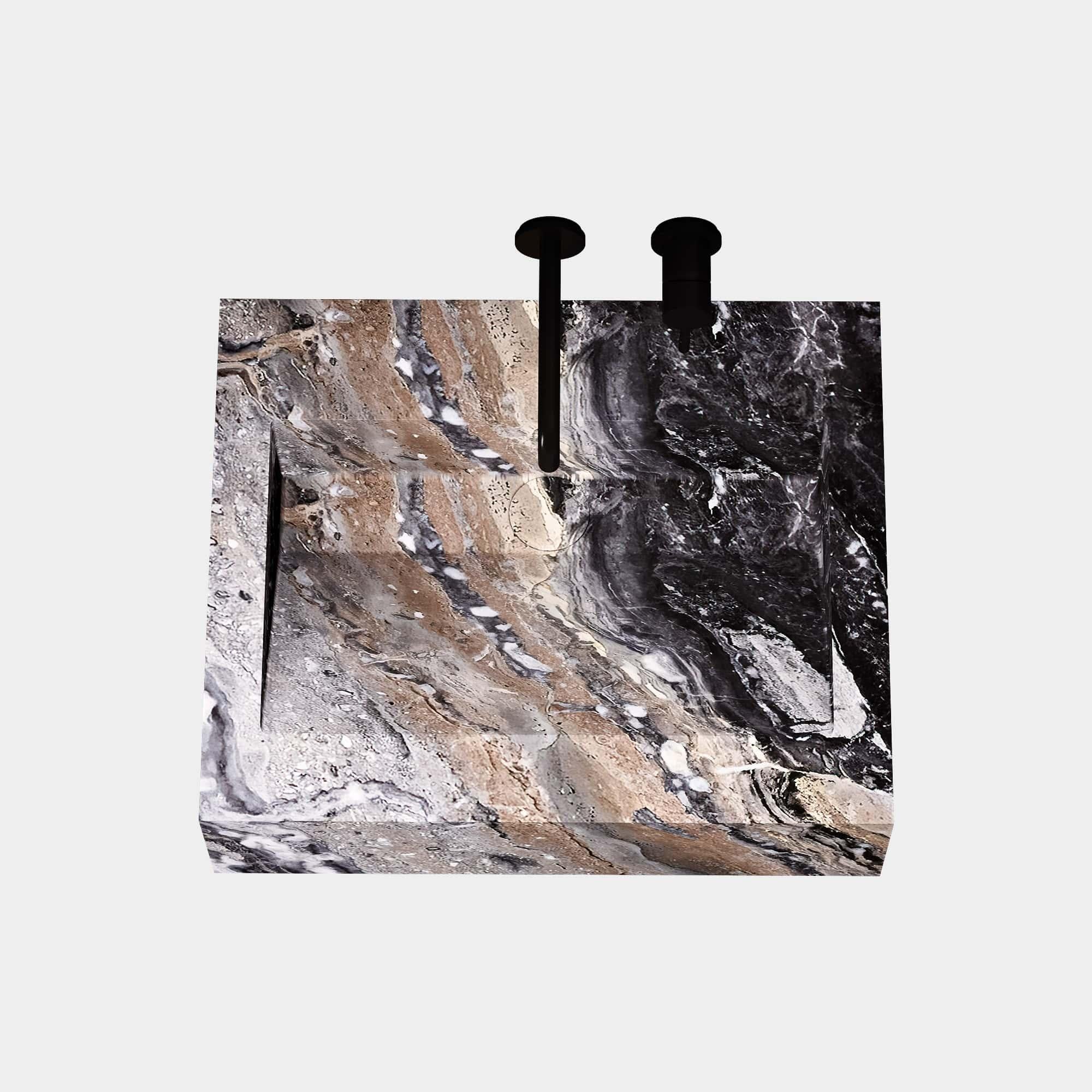 Hand-Crafted Skadi Marble Basin - Grey Galaxy - Small For Sale