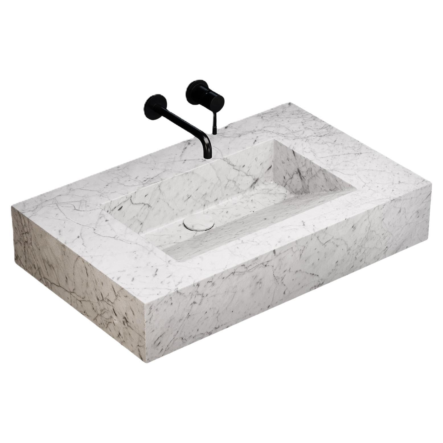Skadi - Marble Basin - White Cararra - Medium