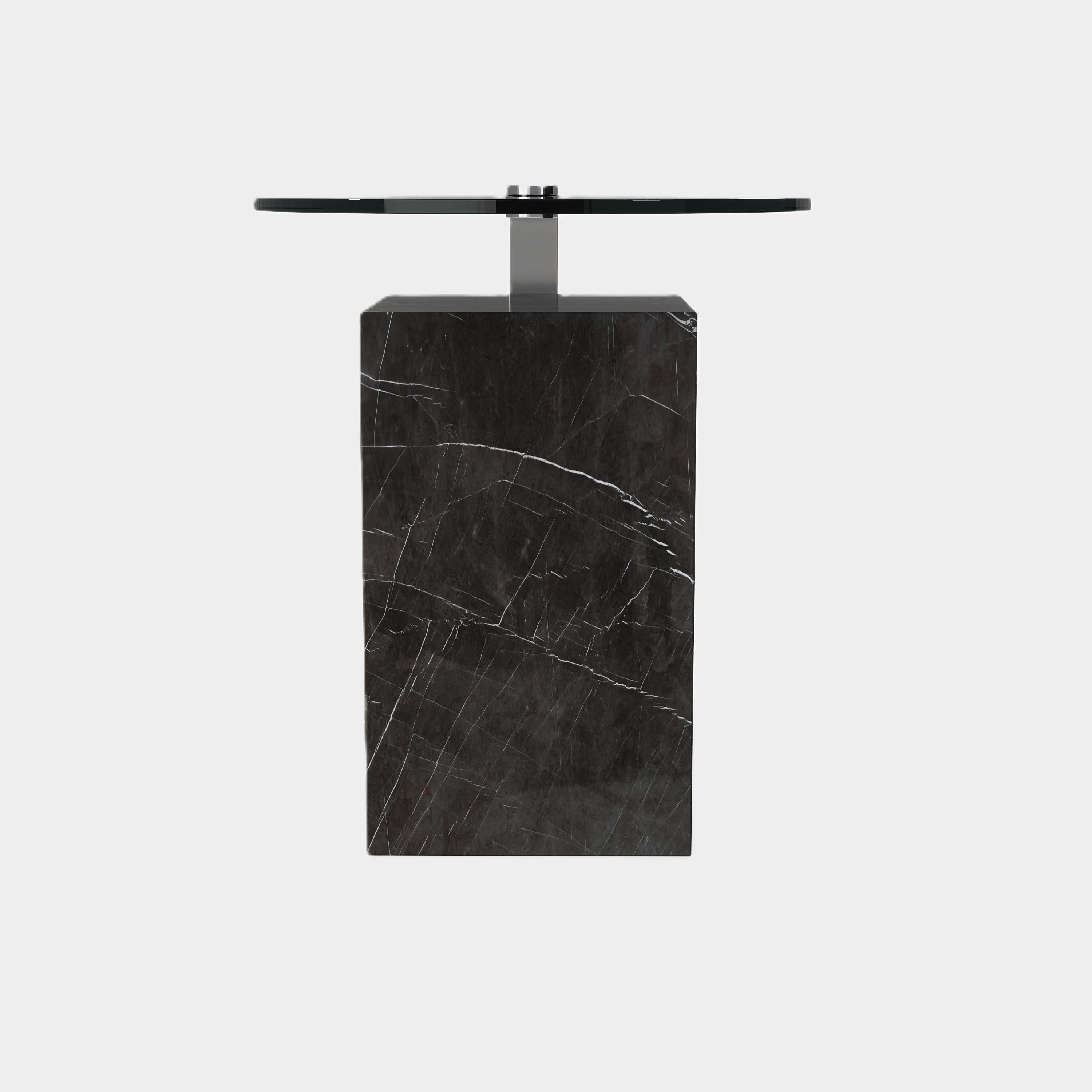 Scandinave moderne Table d'appoint Skagen - Marbre Kenzo gris en vente