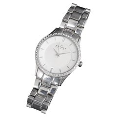 Skagen. Reloj de pulsera de acero inoxidable con mecanismo de cuarzo. Ca década de 1990