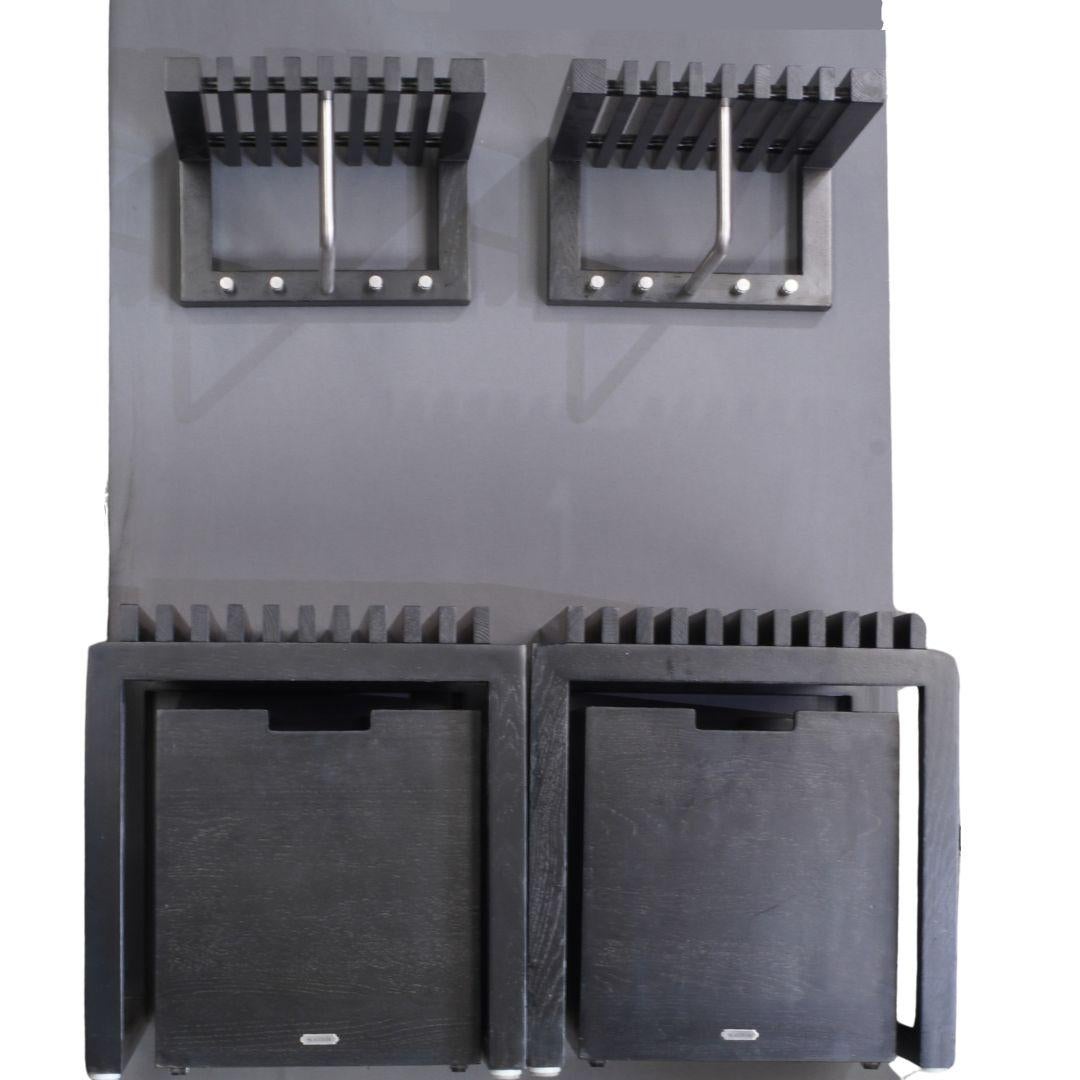 20th Century Skagerak & Fritz Hansen Black Cutter Mini Wardrobe Wall Hanging by Niels Hvass