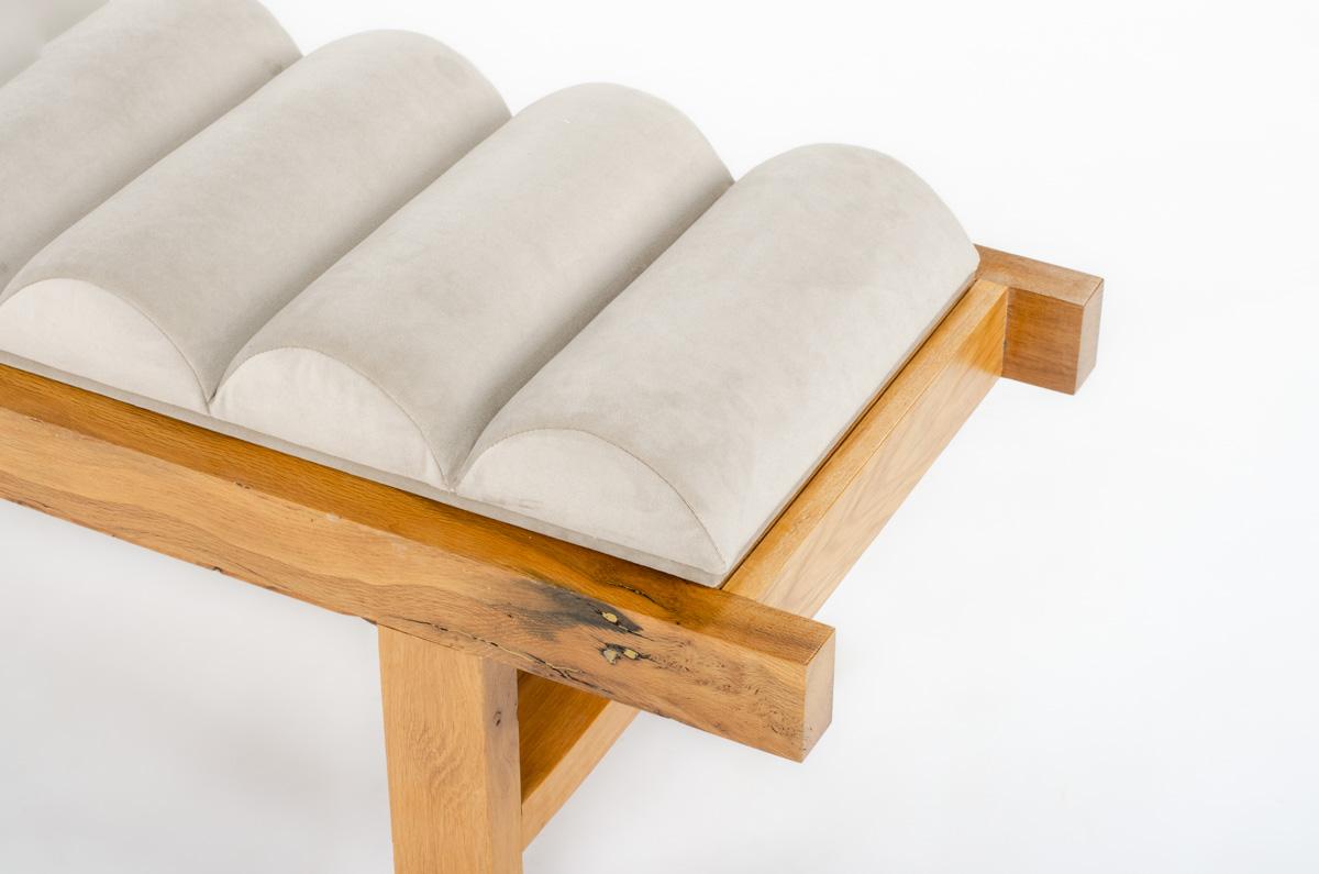 Banc Skala en chêne avec coussin collection G44 en vente 5