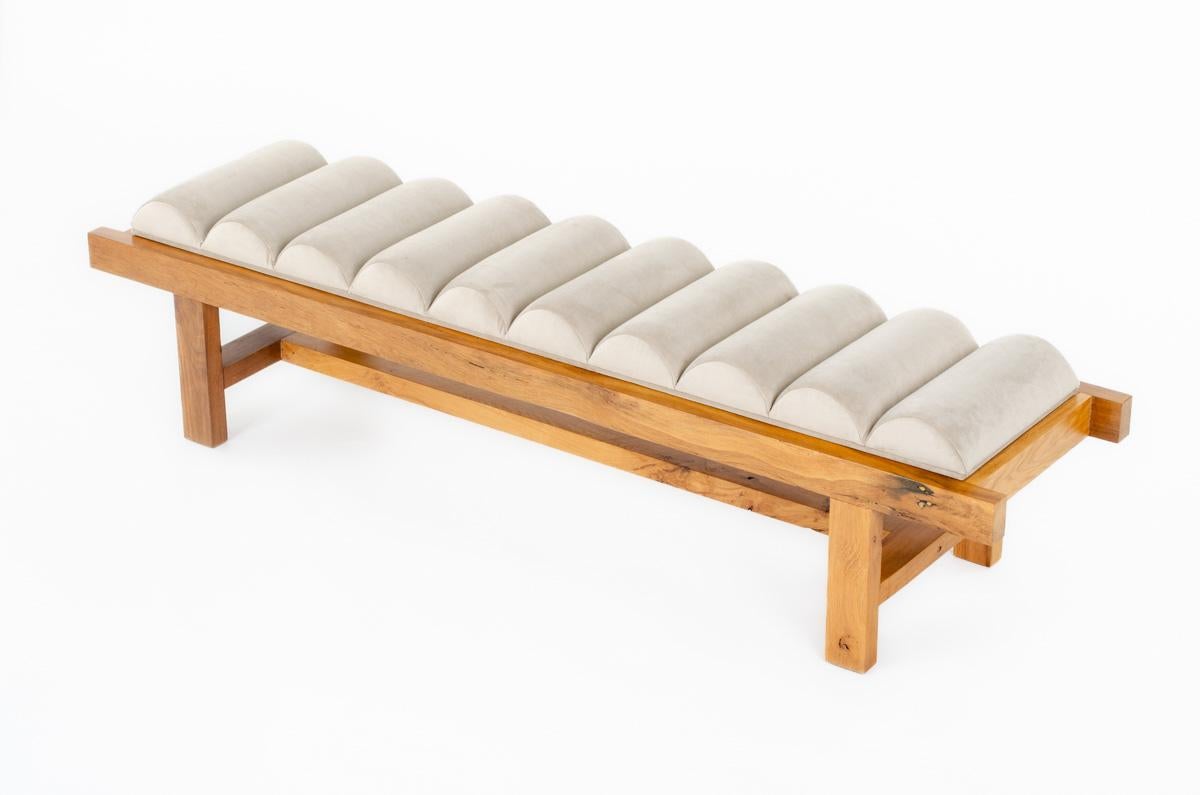 XXIe siècle et contemporain Banc Skala en chêne avec coussin collection G44 en vente