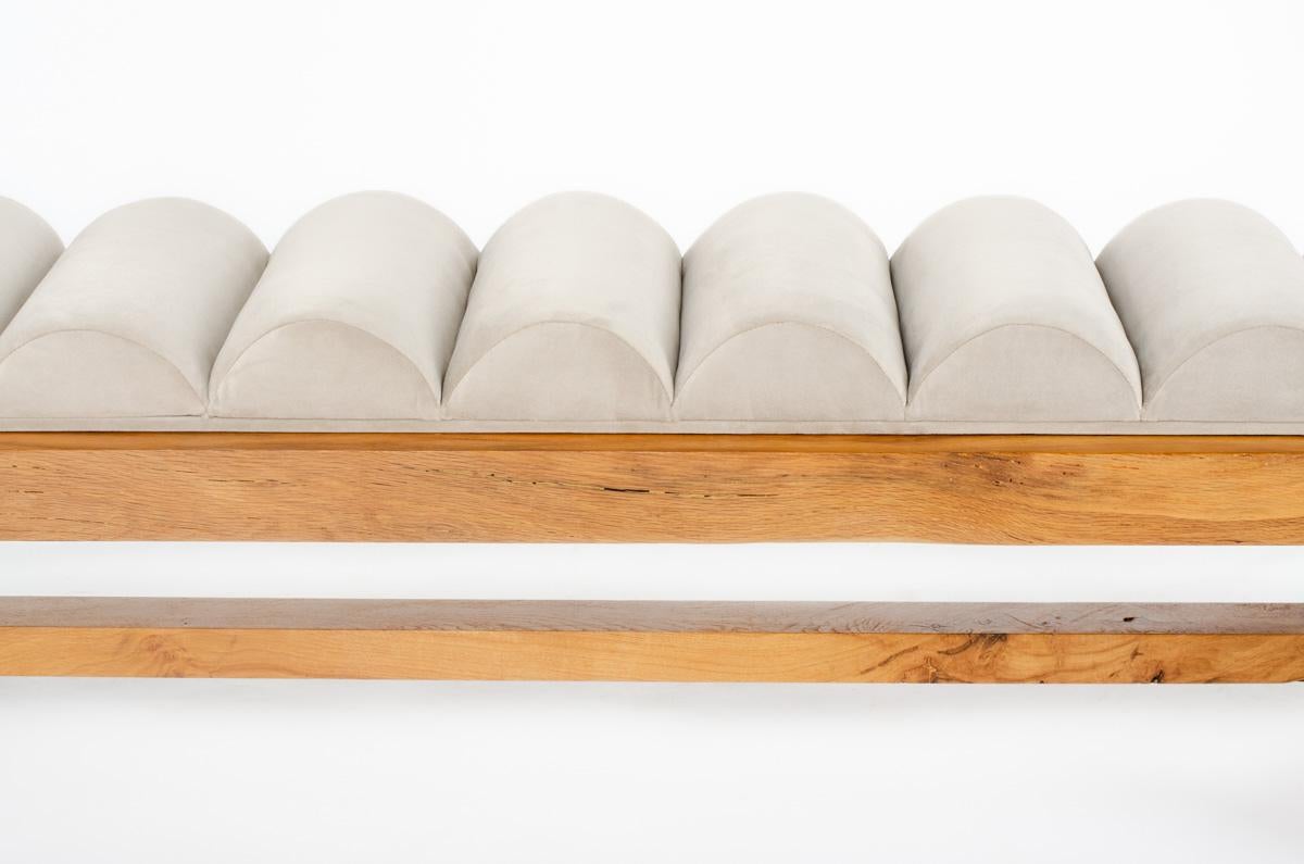 Banc Skala en chêne avec coussin collection G44 en vente 1