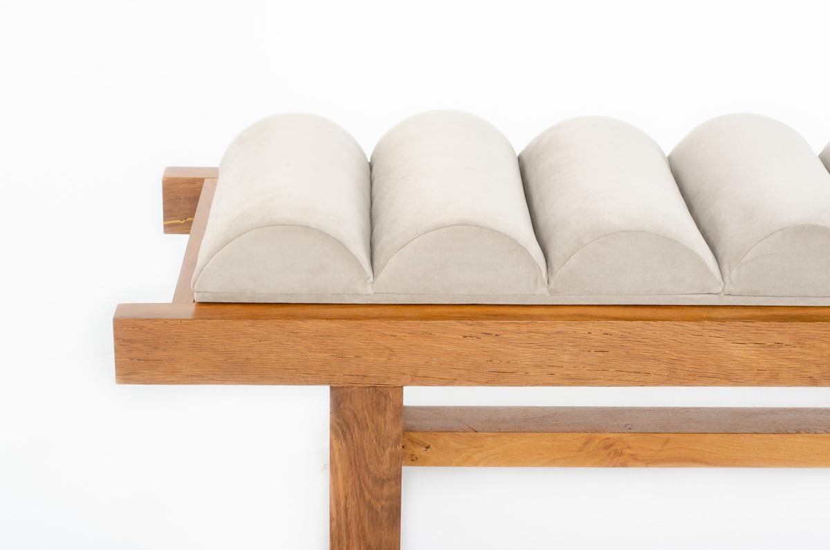 Banc Skala en chêne avec coussin collection G44 en vente 2