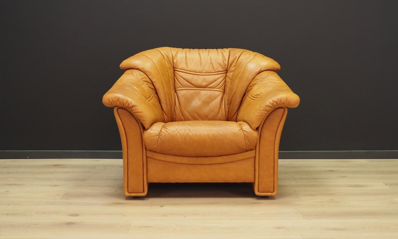 Skalma Cognac Leather Living Room Set Danish Design Vintage, 1980s For Sale 6