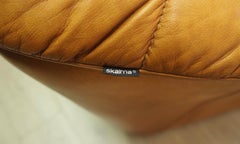 Skalma Cognac Leather Living Room Set Danish Design Vintage, 1980s