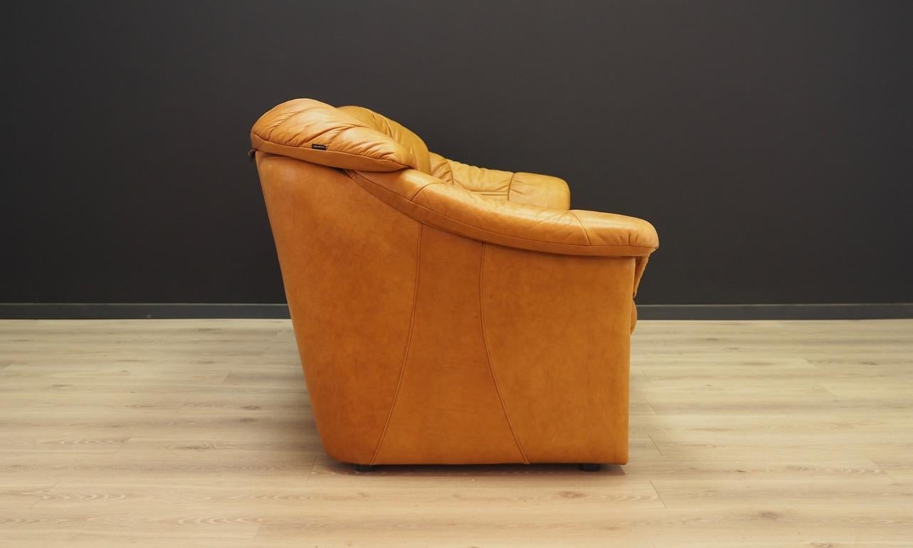 Late 20th Century Skalma Cognac Leather Living Room Set Danish Design Vintage, 1980s For Sale