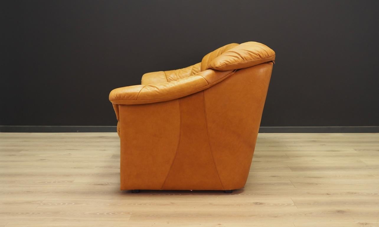 Skalma Cognac Leather Living Room Set Danish Design Vintage, 1980s For Sale 2