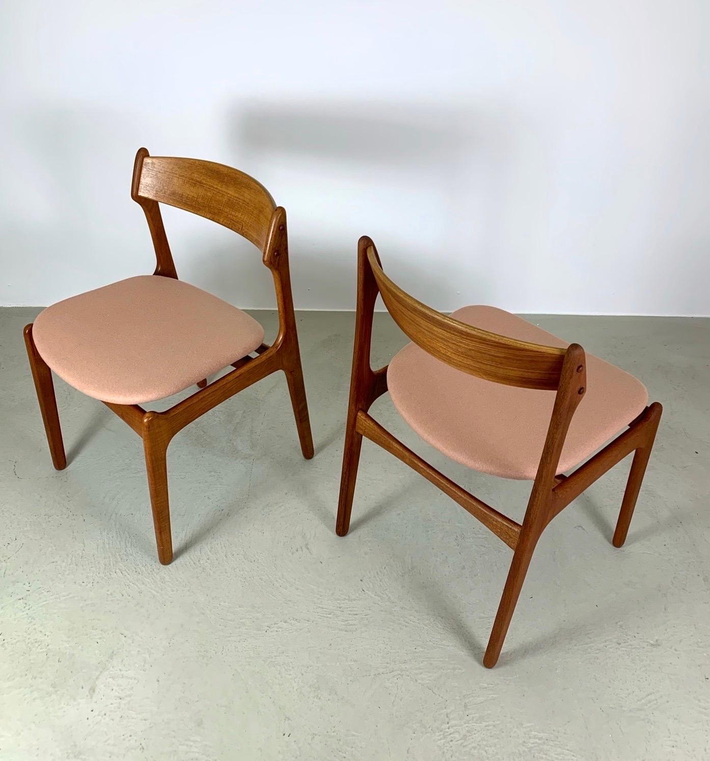 4x Skandinavische Esszimmerstühle von Erik Buch, Dänemark 1950er Jahre (Skandinavische Moderne) im Angebot