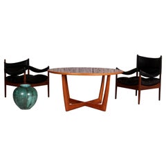 enorme mesa de centro redonda moderna skandinava de KONDOR Möbel-Perfektion años 60