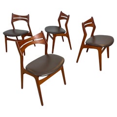 Retro Skandinavian Teak Dining Chairs by Erik Buch, Denmark 1950s