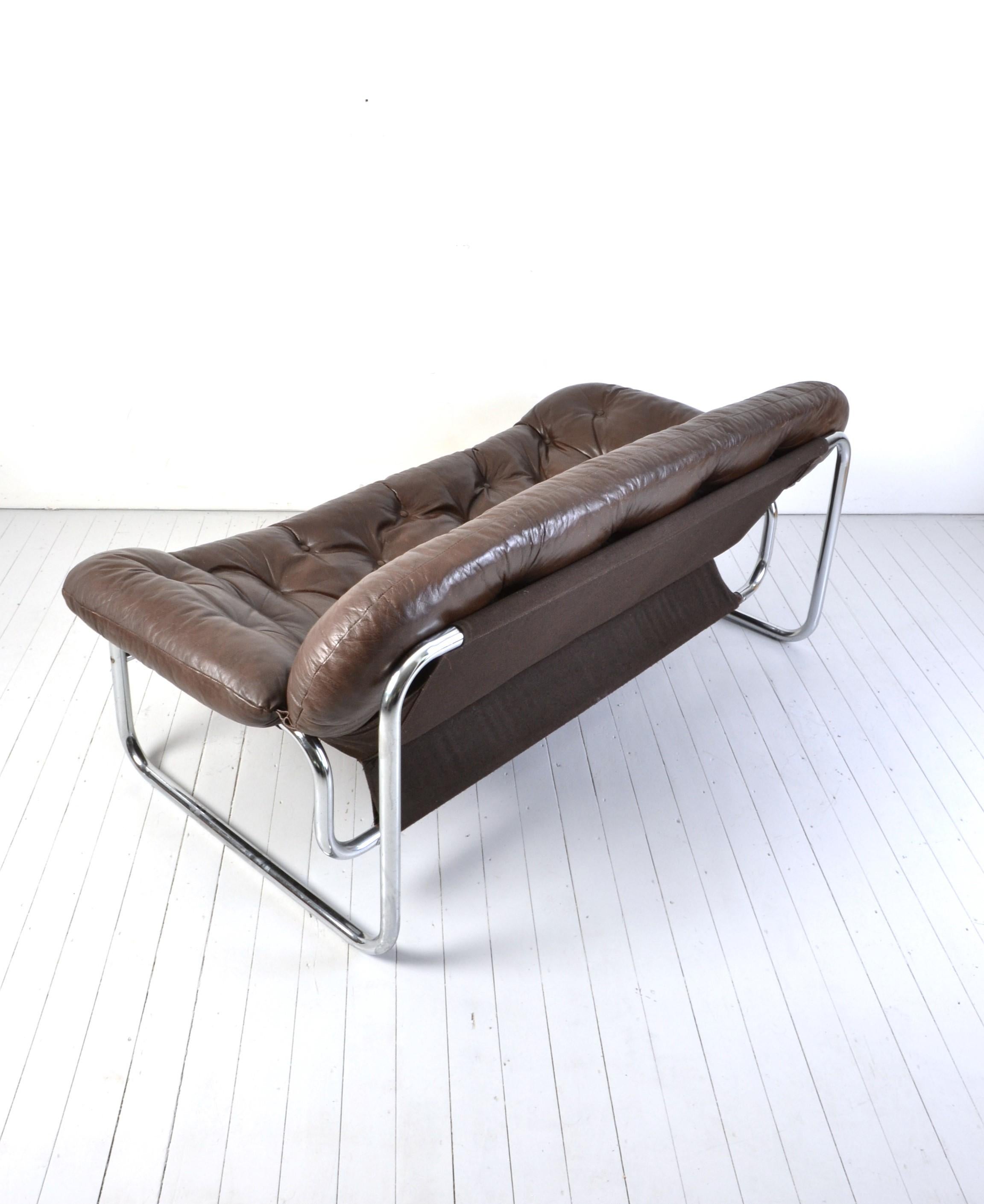 Fin du 20e siècle Ledersofa skandinavisches von Johan-Bertil Häggström für Swed-Form, 1970er en vente