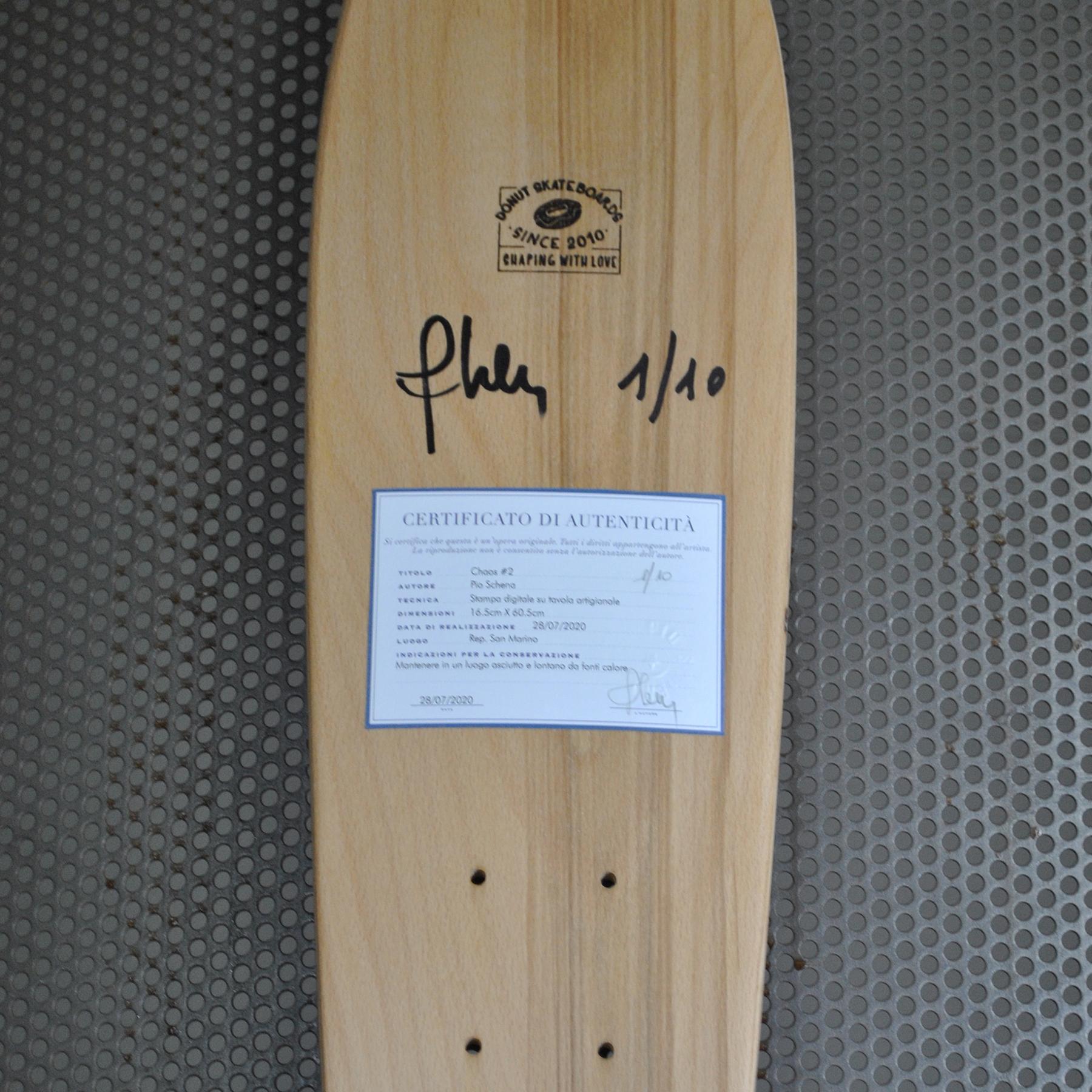 Contemporary Skate Deck Handmade in Italy Limited Edition by Pio Schena