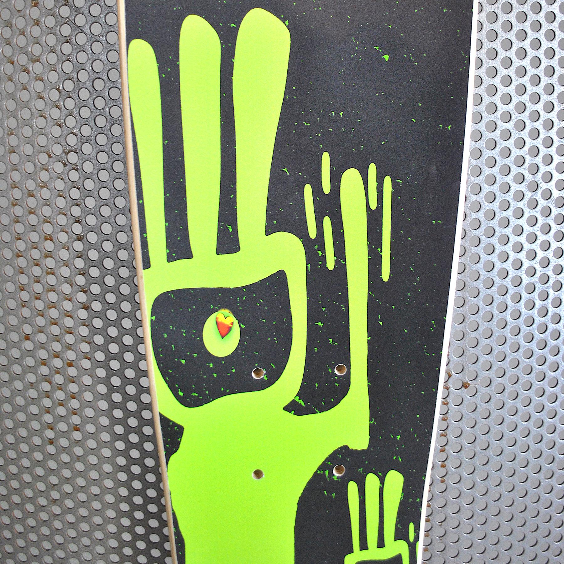 Cold-Painted Skate Deck Handmade Limited Edition by Pio Schena