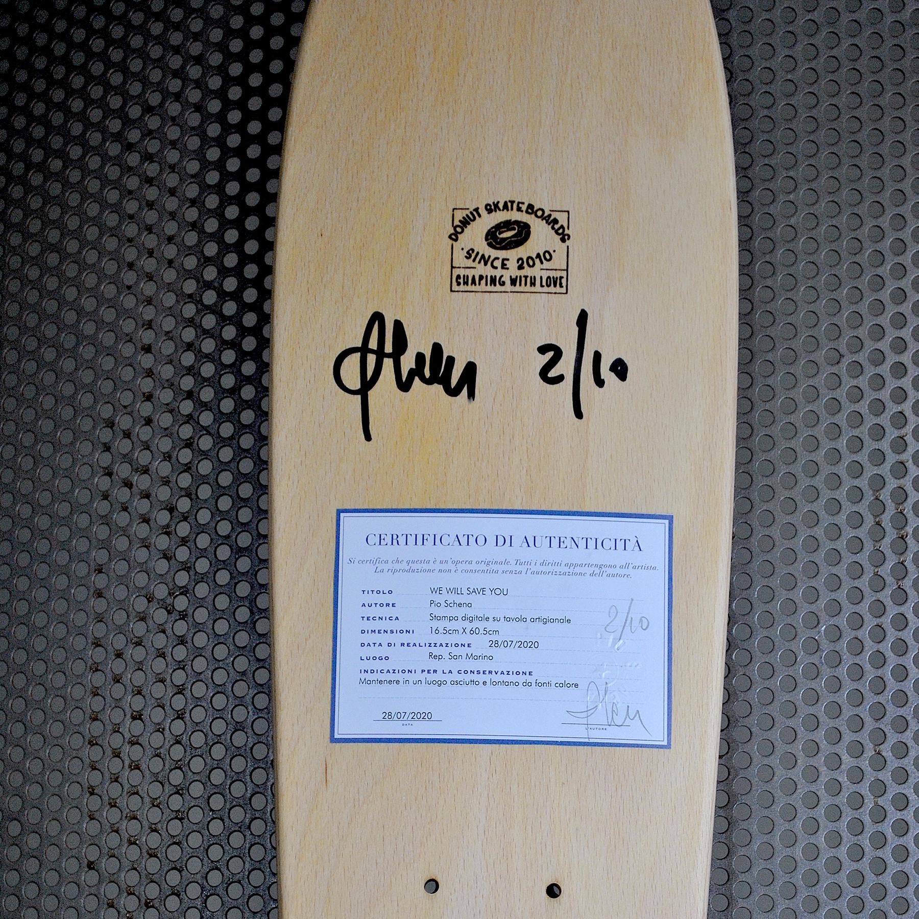 Wood Skate Deck Handmade Limited Edition by Pio Schena