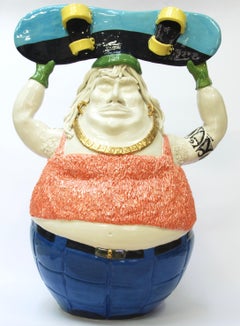 Skater Boy, Decorative Centerpiece Handmade Italy 2020, Hand-Crafted