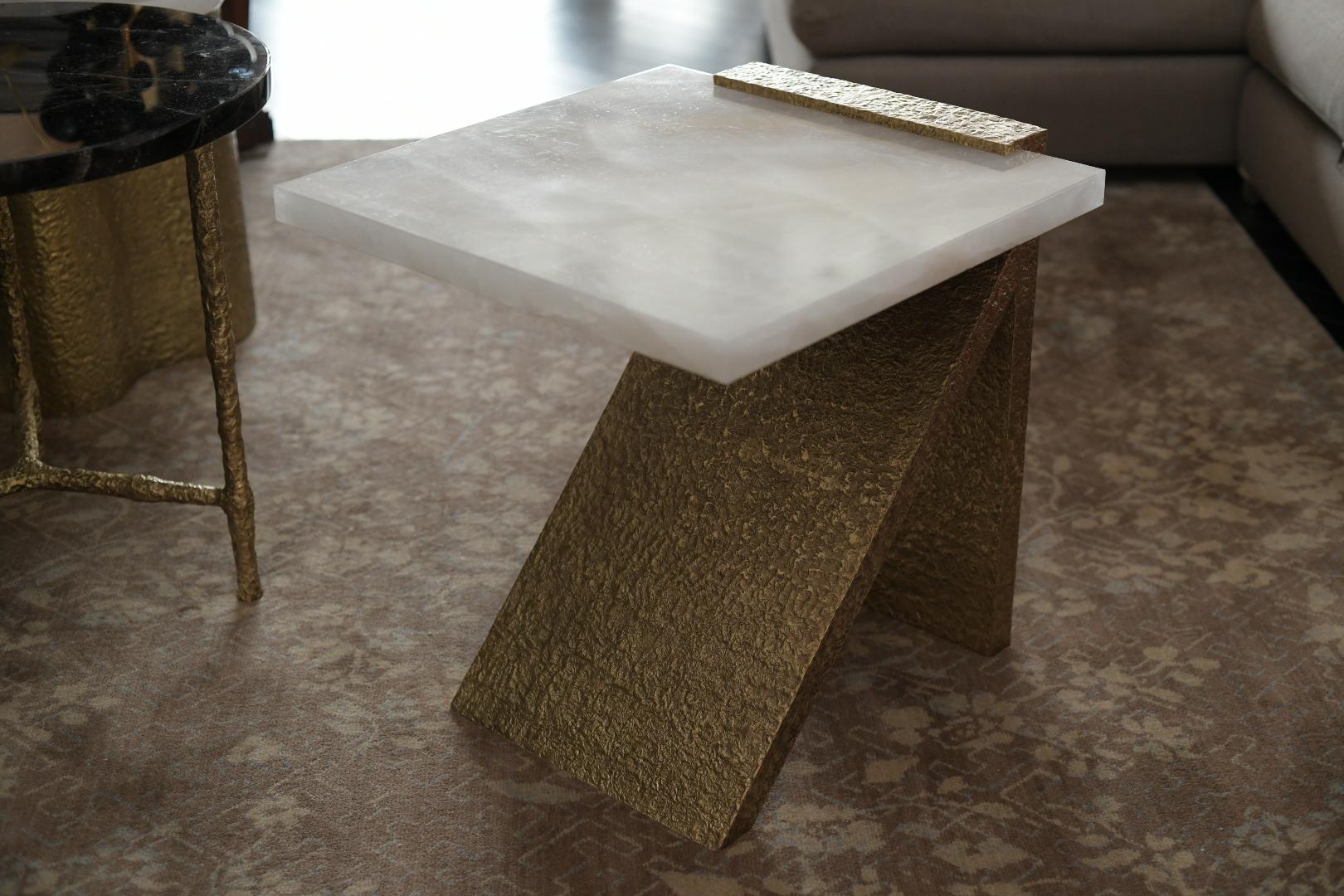 SKC Rock Crystal Side Tables by Phoenix In Excellent Condition For Sale In New York, NY