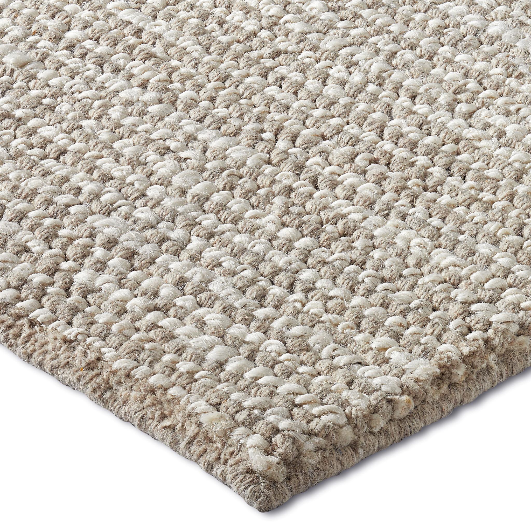 Lana Tappeto Skeane 6x9ft in lana frassino/juta a strisce grosse con design di lusso tessuto a mano in vendita