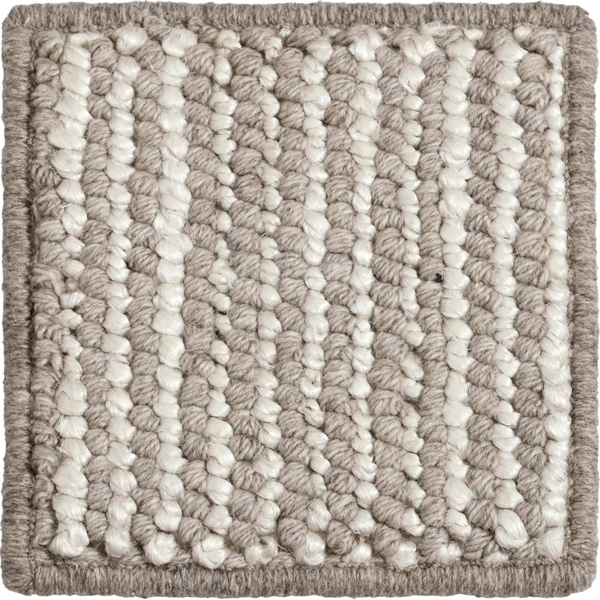 Skeane 9x12ft Asche Wolle/Jute Mischung chunky Streifen Design Luxus handgewebten Teppich (Handgewebt) im Angebot
