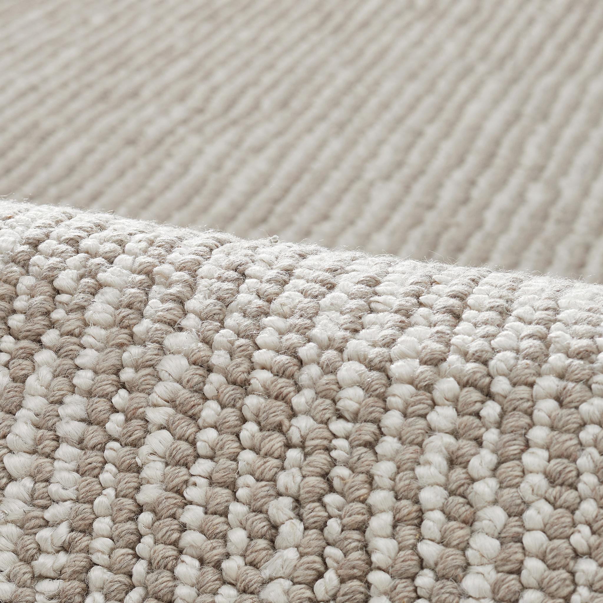 Skeane 9x12ft Asche Wolle/Jute Mischung chunky Streifen Design Luxus handgewebten Teppich im Zustand „Neu“ im Angebot in New York, NY