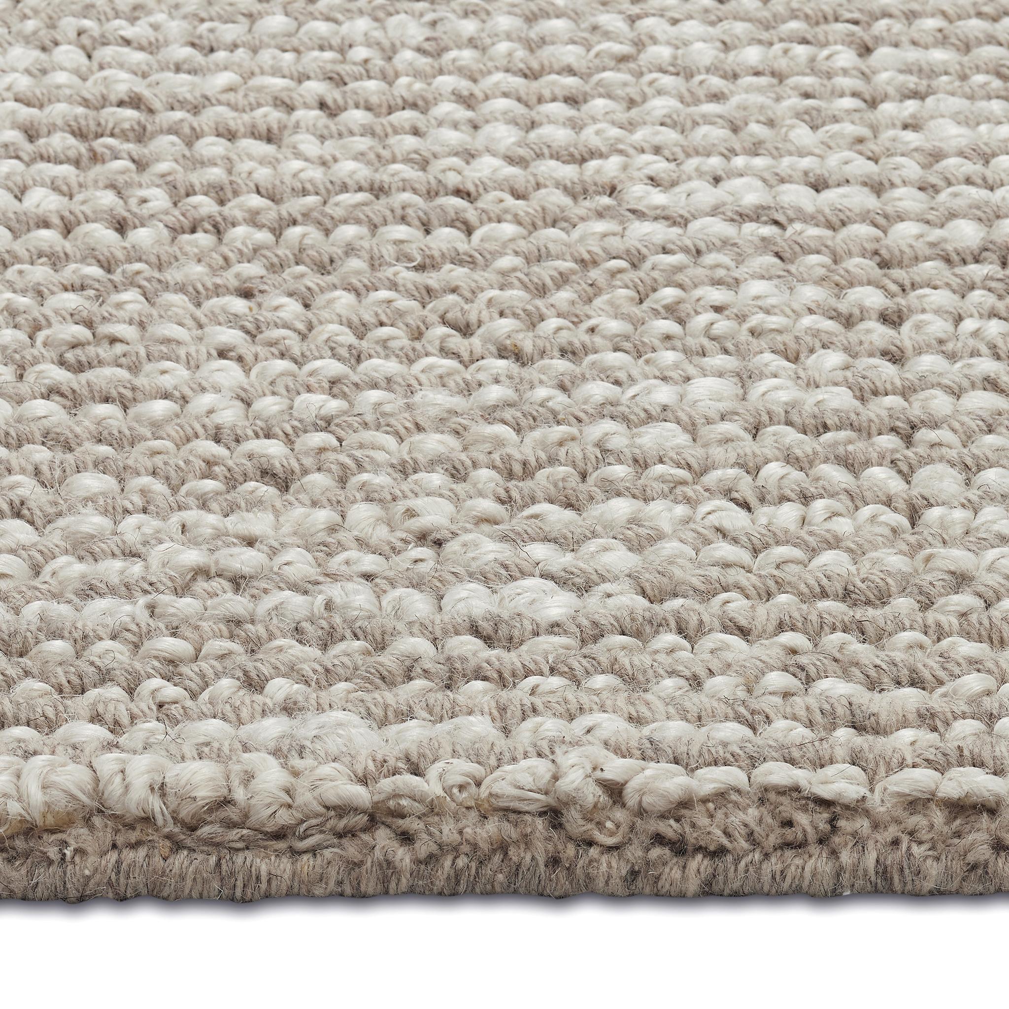 Skeane 9x12ft Asche Wolle/Jute Mischung chunky Streifen Design Luxus handgewebten Teppich (21. Jahrhundert und zeitgenössisch) im Angebot