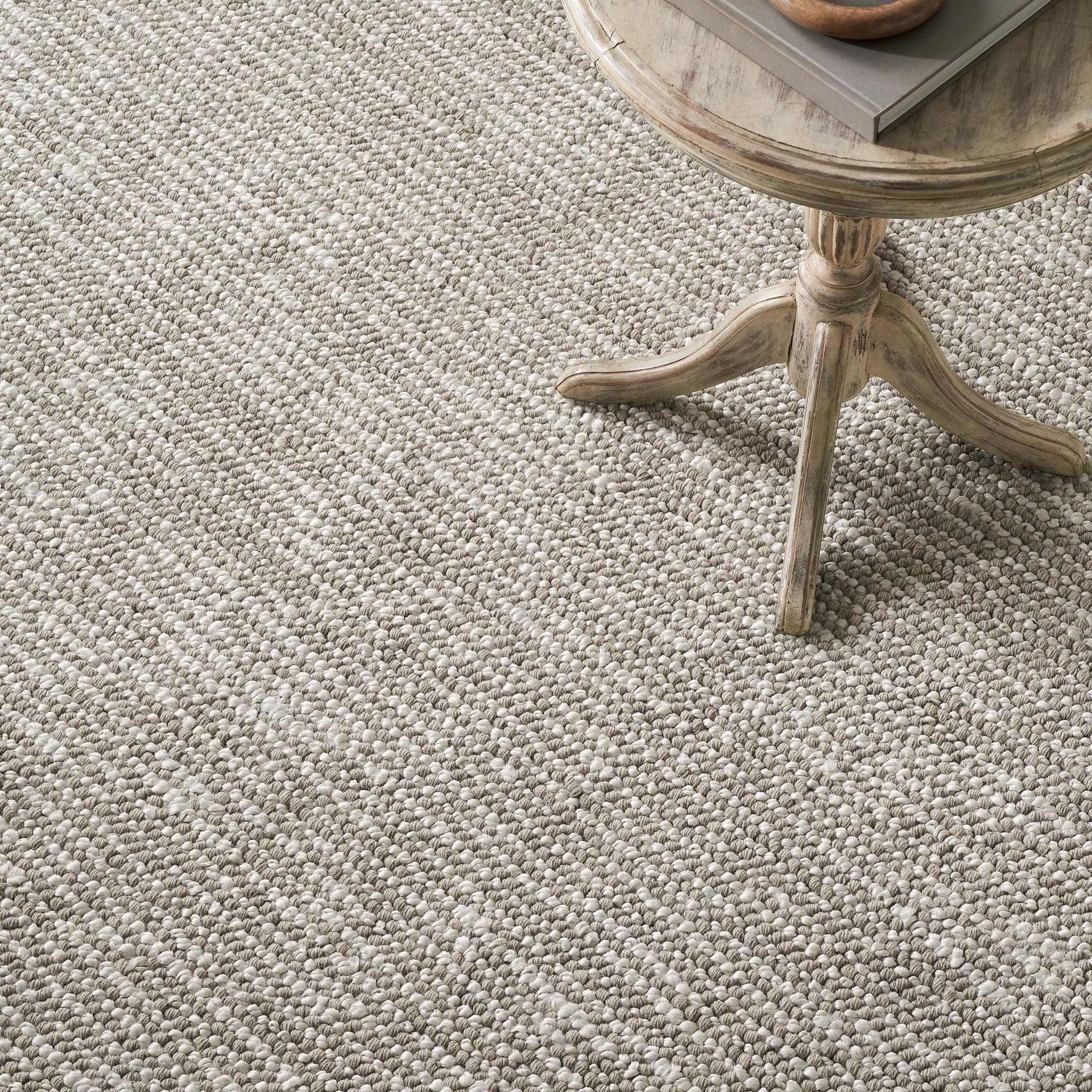 Skeane 9x12ft grau Wolle/Jute Mischung chunky Streifen Design Luxus handgewebten Teppich (Indisch) im Angebot